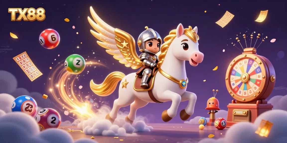 Win big with TX88 in this vibrant lottery scene featuring dynamic prizes!