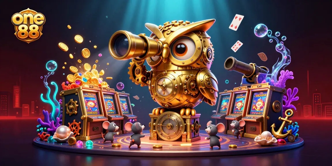 Engage in thrilling adventures at one 88 by exploring a vibrant 3D casino scene filled with characters and treasures.