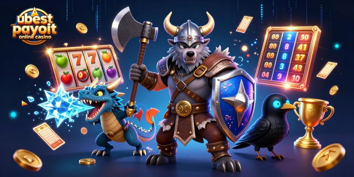Engage with the best payouts at usa best payout online casino featuring a Viking warrior, dragon, and cinematic elements.