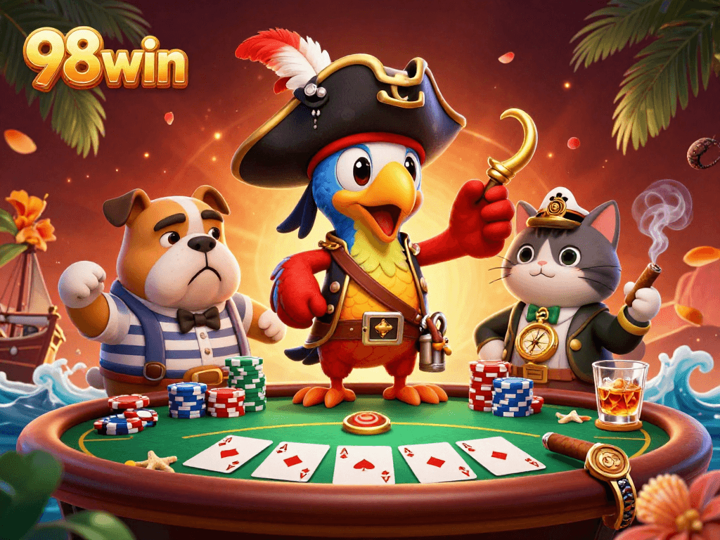Engage with exciting games at 98win featuring pirates, poker, and thrilling casino elements.
