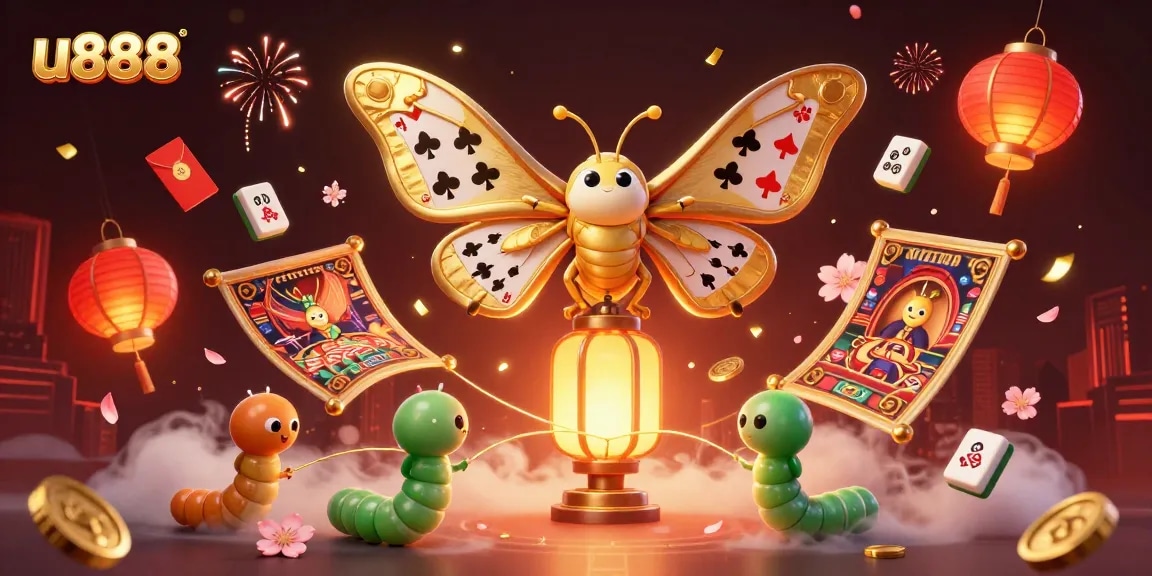 Engage with u888's vibrant casino scene featuring thrilling game symbols and dynamic characters.