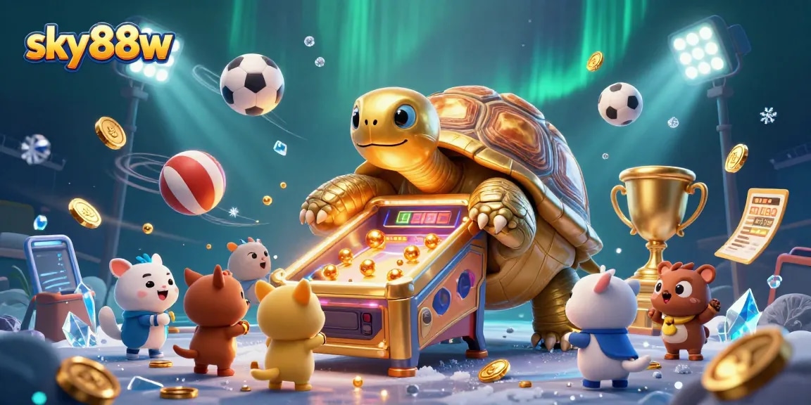 Engage in exciting gameplay at sky88w with dynamic sports and a playful golden tortoise.