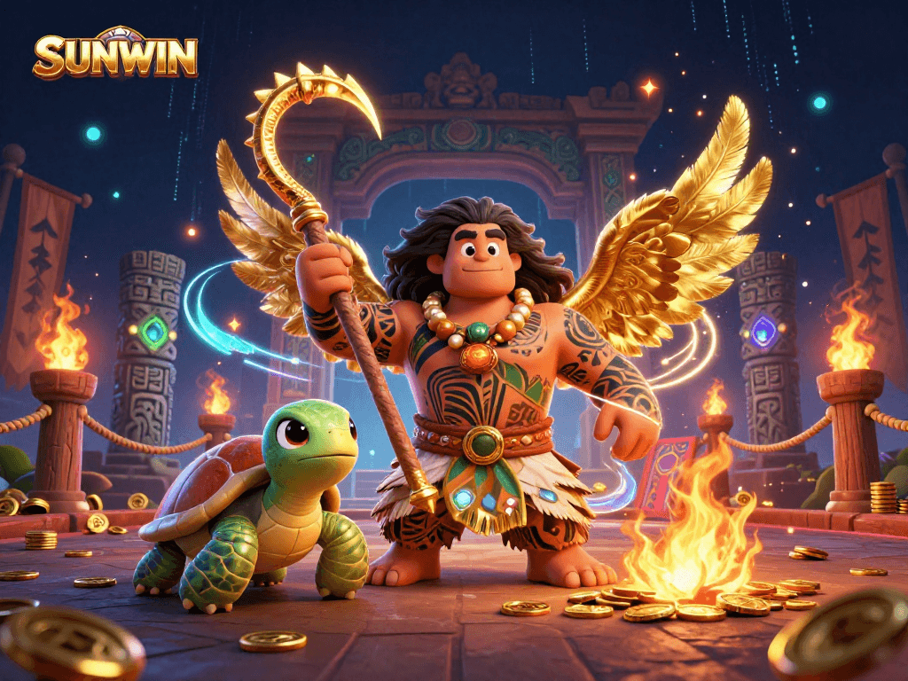SUNWIN captures the thrilling essence of live action in a vibrant casino-themed illustration