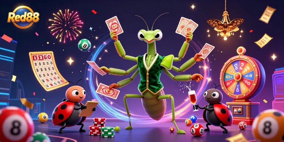 Experience thrilling casino action at Red88 with a dynamic scene featuring games and fun.