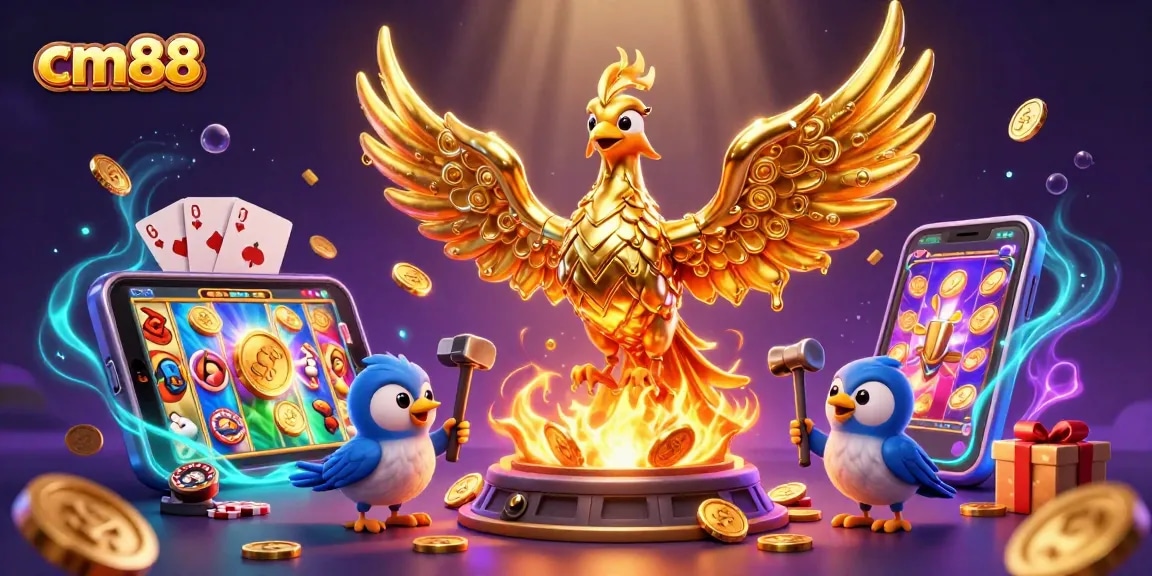 Experience exciting casino action with cm88 featuring a molten gold phoenix and dynamic gaming elements.