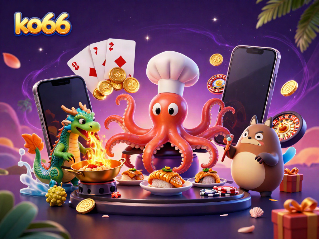 Experience thrilling wins at ko66 with a sushi chef octopus and dynamic gaming elements.