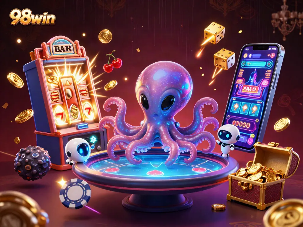 Experience thrilling gaming at 98win with an exciting holographic poker scene.