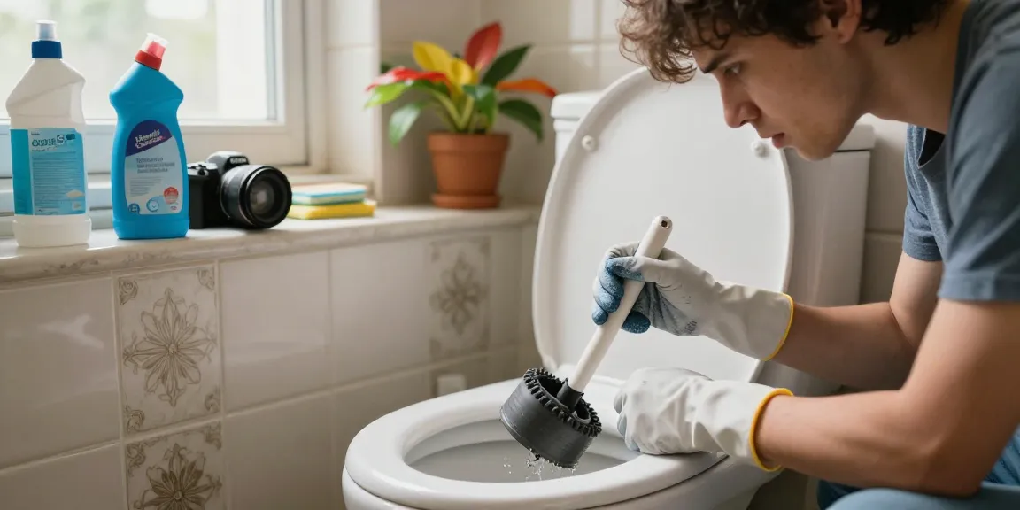Een verstopte wc in Gent wordt veilig ontstoppt door een professional.