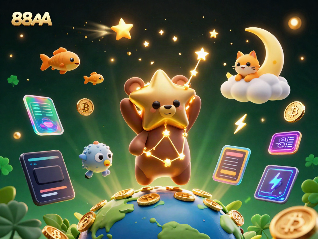 Engage in thrilling gaming experiences with 88AA's vibrant promotional illustration.
