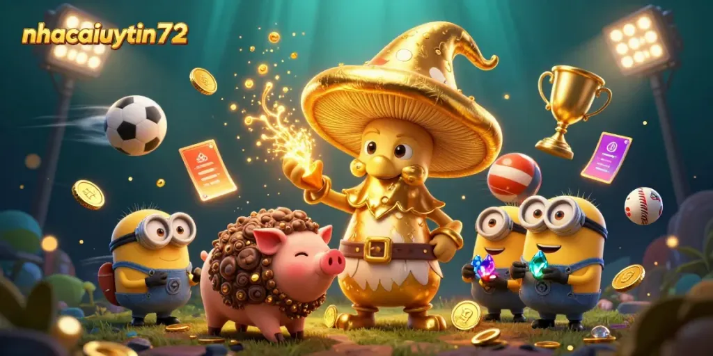 Experience gaming magic with the golden wizard and treasures in nhacaiuytin72 casino world.