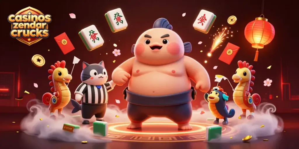 Spelen bij casinos zonder crucks met een 3D fugu in een onderwater ring en vrolijke kijkers.