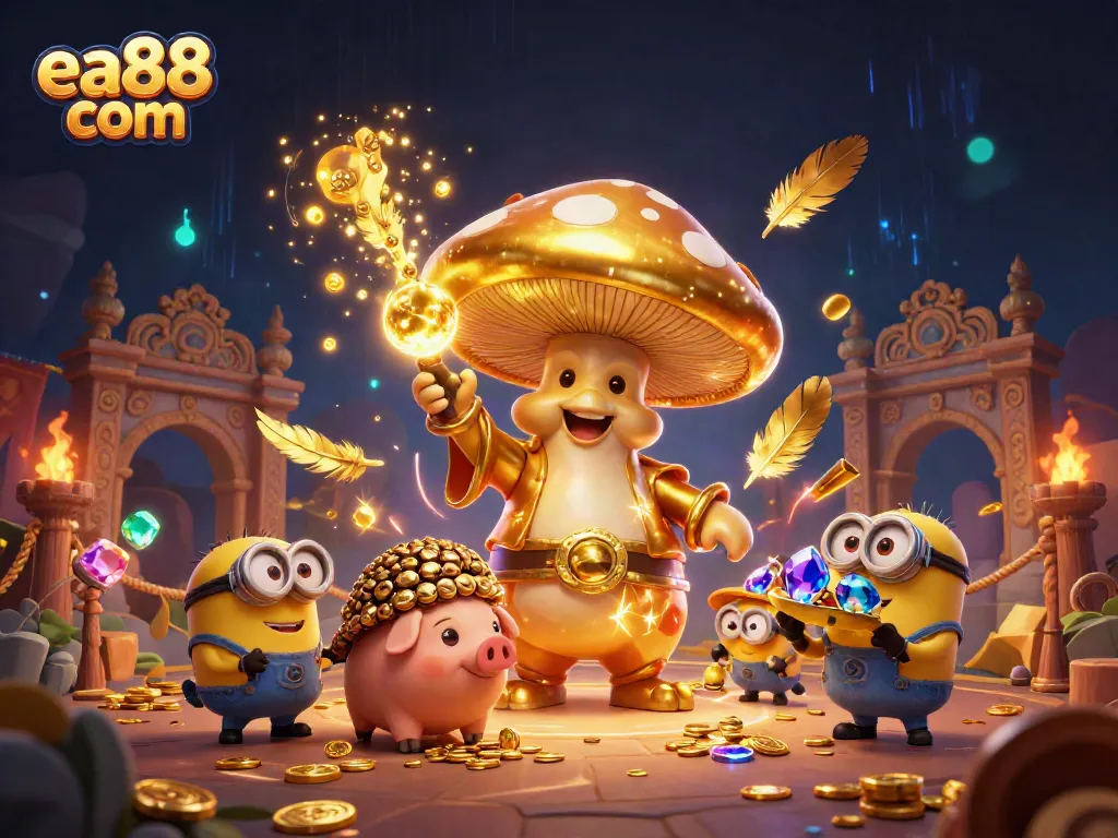 Enhance your luck at ea88 com with this vibrant 3D magical casino scene.
