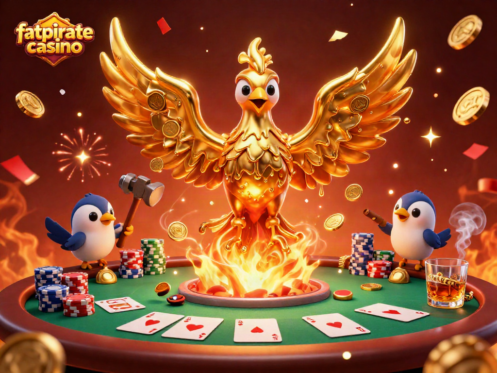 Experience thrilling games at fatpirate casino with a vibrant poker scene and golden phoenix.