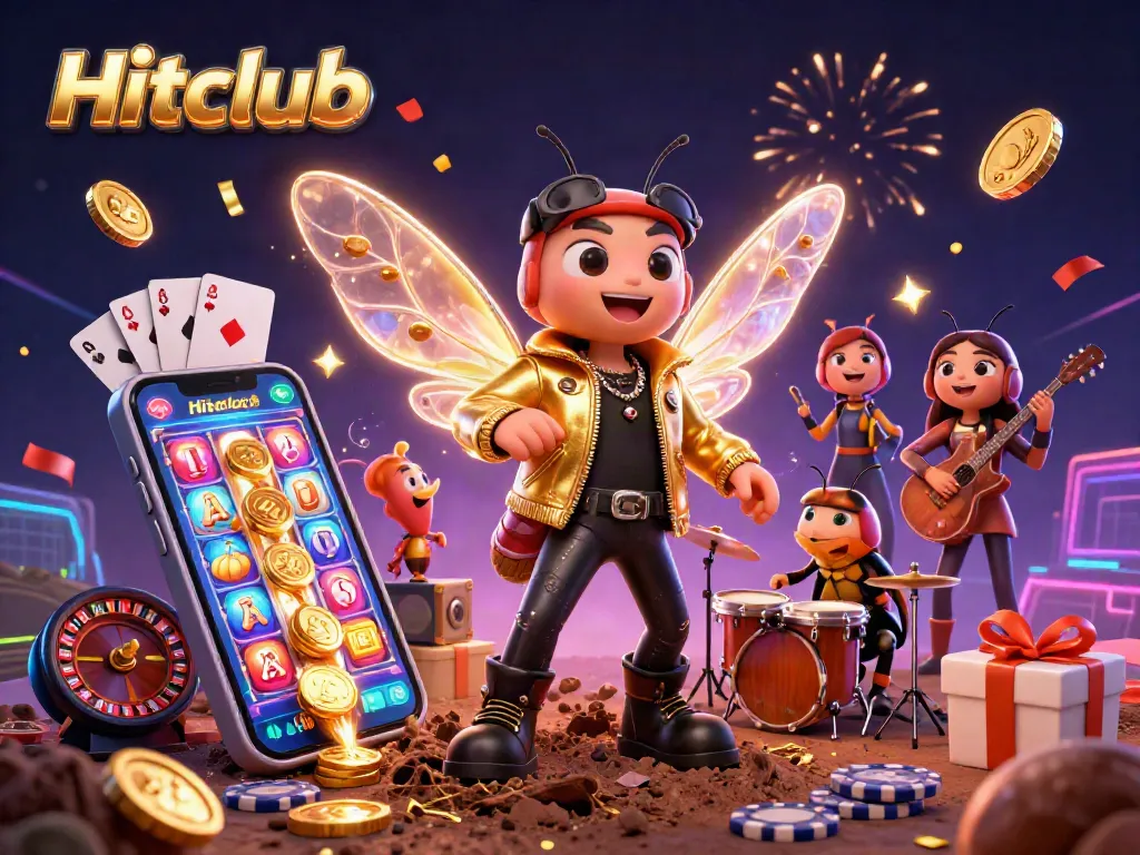 Experience exciting gameplay with Hitclub's vibrant casino scene featuring animated characters and dynamic elements.