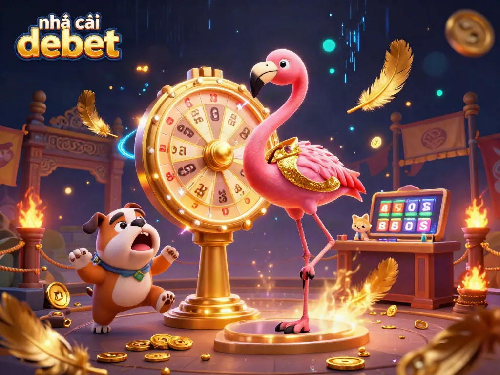 Engage in exciting gameplay with nhà cái debet, showcasing vibrant characters and lively casino elements.
