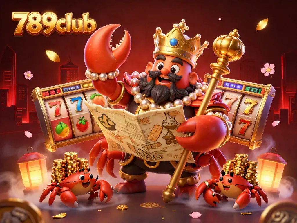 Experience the excitement of 789club with a golden crab emperor, jackpot elements, and dynamic 3D casino graphics.