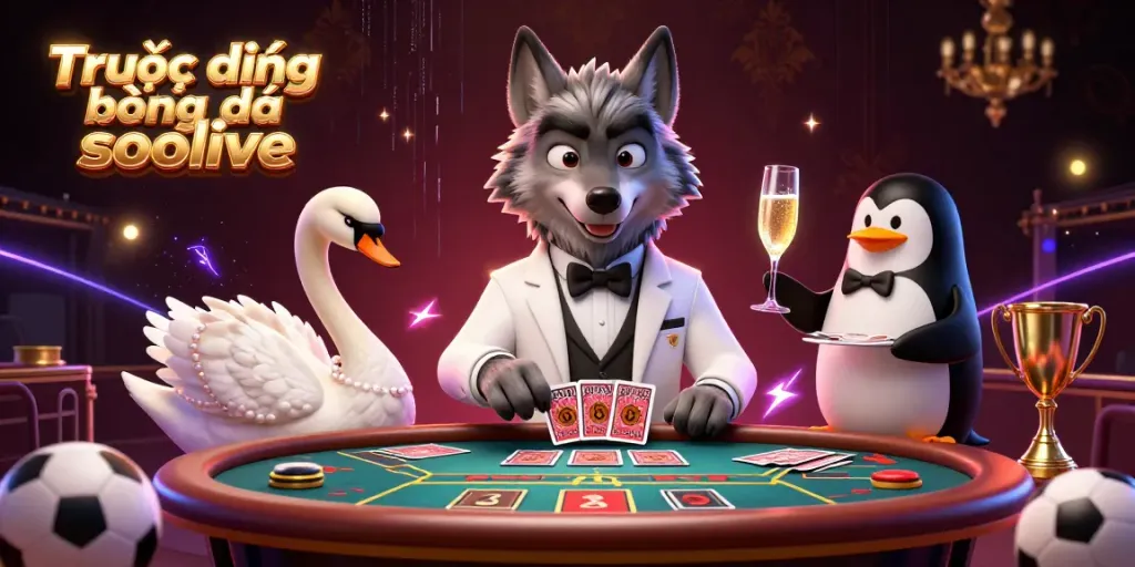 Watch Trực tiếp bóng đá socolive with exciting sports betting elements in a vibrant gambling scene.