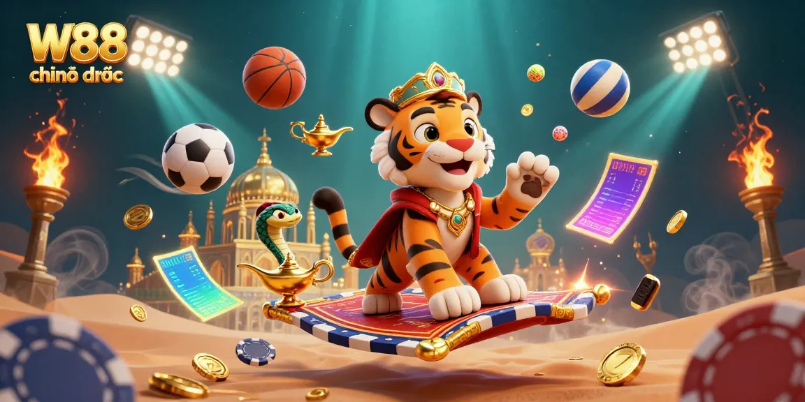 Experience W88 chính thức with a captivating scene of gaming excitement and vibrant characters in action.