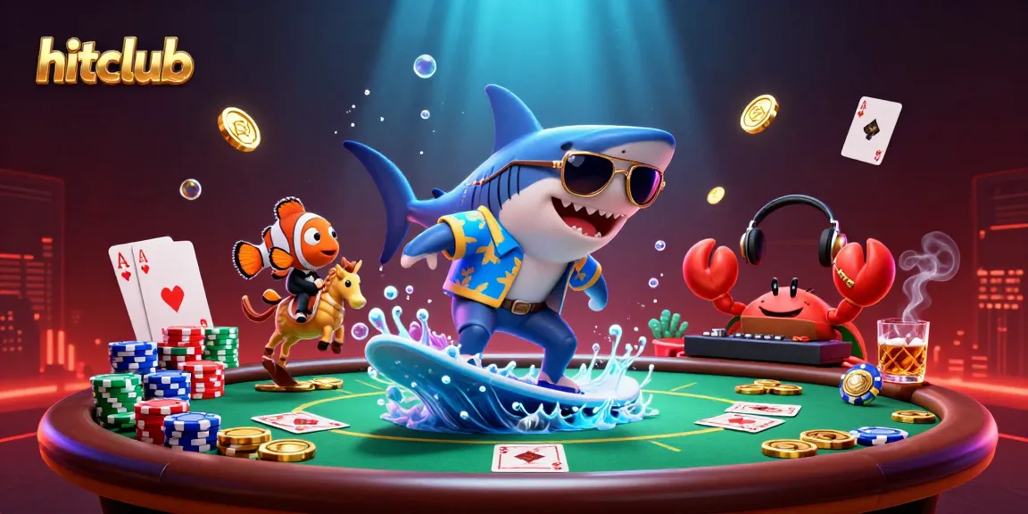 Experience the excitement of hitclub with a vibrant underwater casino scene packed with poker excitement.