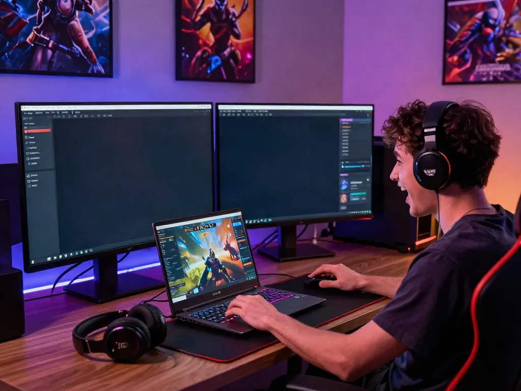 Engaging gaming experience on https://hitclub3.io/ with vibrant interface and accessories.