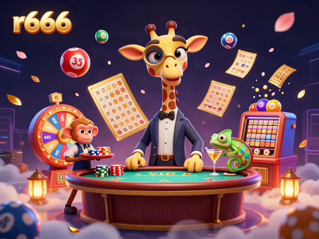Join the r666 casino adventure with a giraffe in a suit, a monkey valet, and a chameleon bartender.