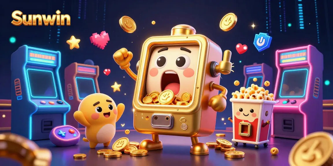 Experience a jackpot rush with Sunwin's animated slot machines showering coins and excitement.
