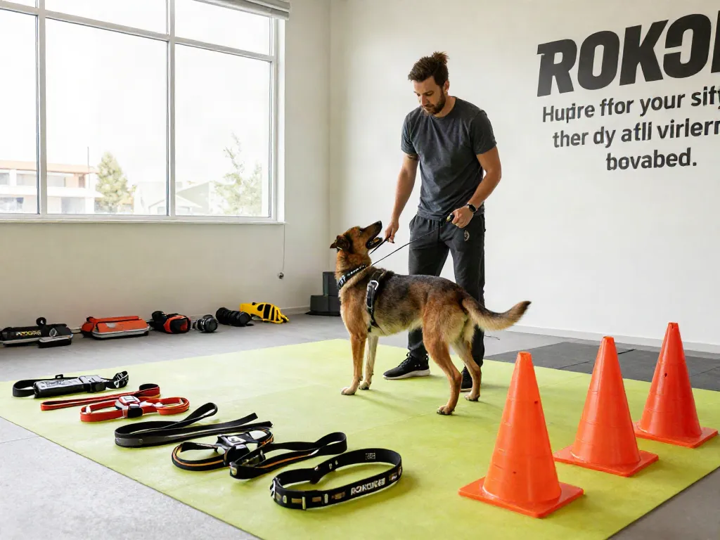 ROKOK88 K9 equipment in use during dog training, highlighting comfort and functionality.