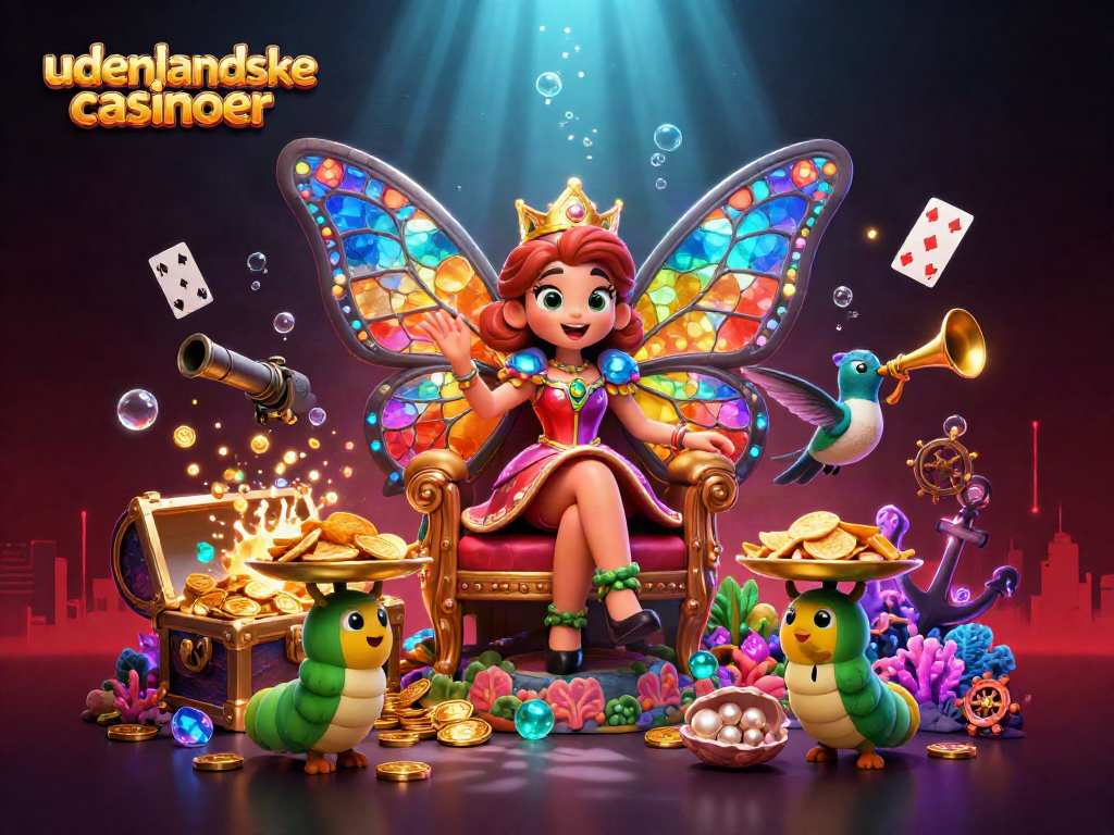 Engage with udenlandske casinoer through vibrant 3D illustration packed with gaming elements