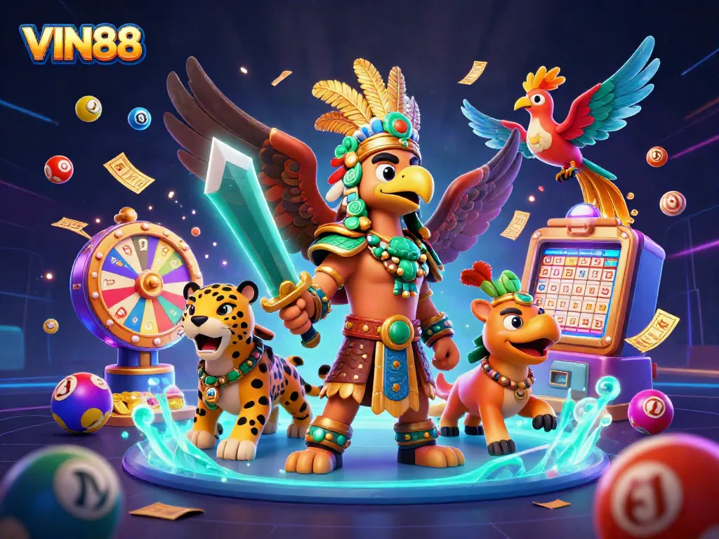 Experience the thrilling atmosphere of VIN88 with dynamic gaming elements and vibrant characters.