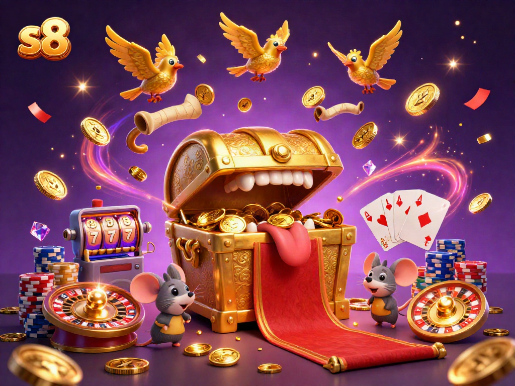 Engage with s8's thrilling gaming experience featuring dynamic slots and vibrant casino elements.