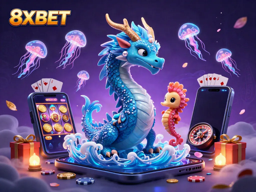 Experience the thrill of gambling with 8XBET through a vibrant underwater casino adventure.