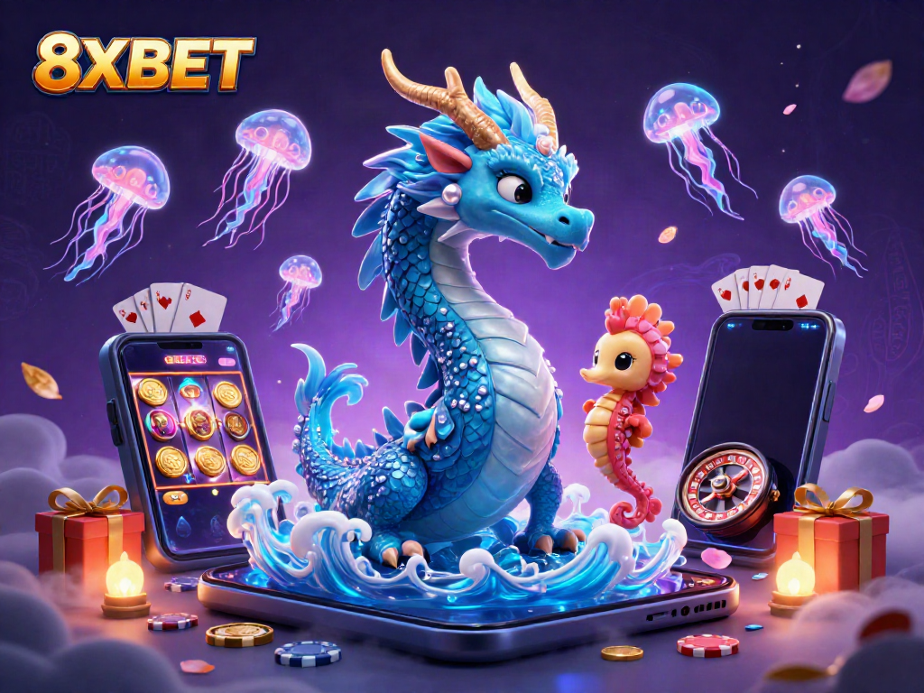 Experience the thrill of gambling with 8XBET through a vibrant underwater casino adventure.