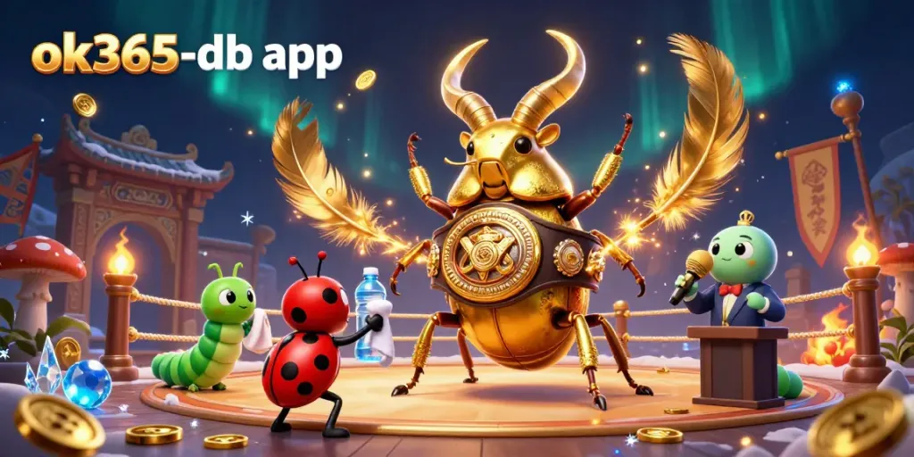 Experience excitement with the vibrant ok365-db app featuring dynamic gaming elements and cartoon characters.