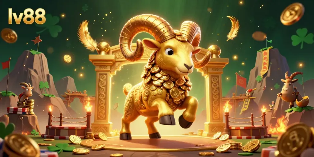 Experience the excitement of lv88 with vibrant 3D characters and dynamic casino elements in a rich environment.