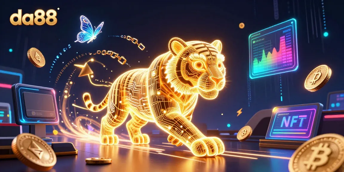 Experience thrilling gameplay with da88, featuring a neon tiger in a vibrant digital casino.