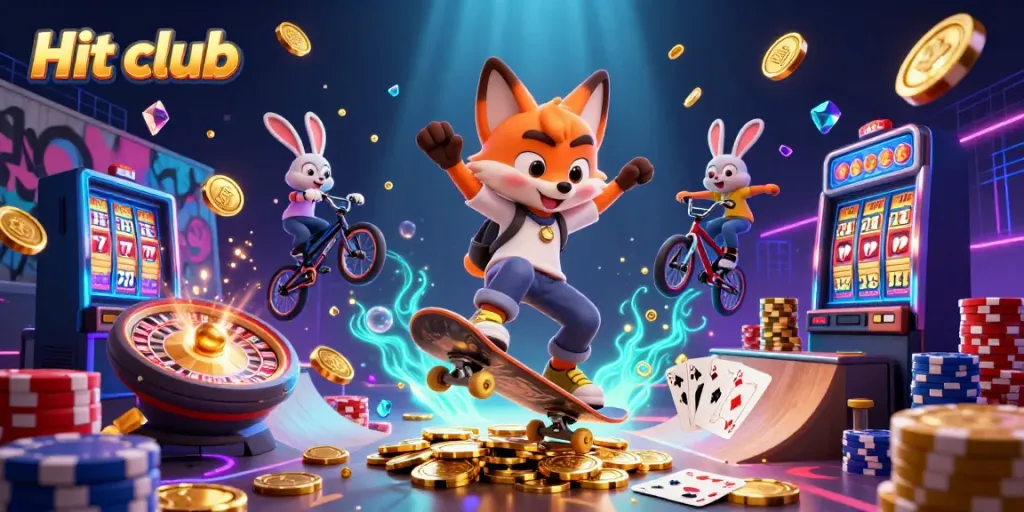Experience thrilling gameplay at Hit club with vibrant 3D graphics showcasing casino excitement.