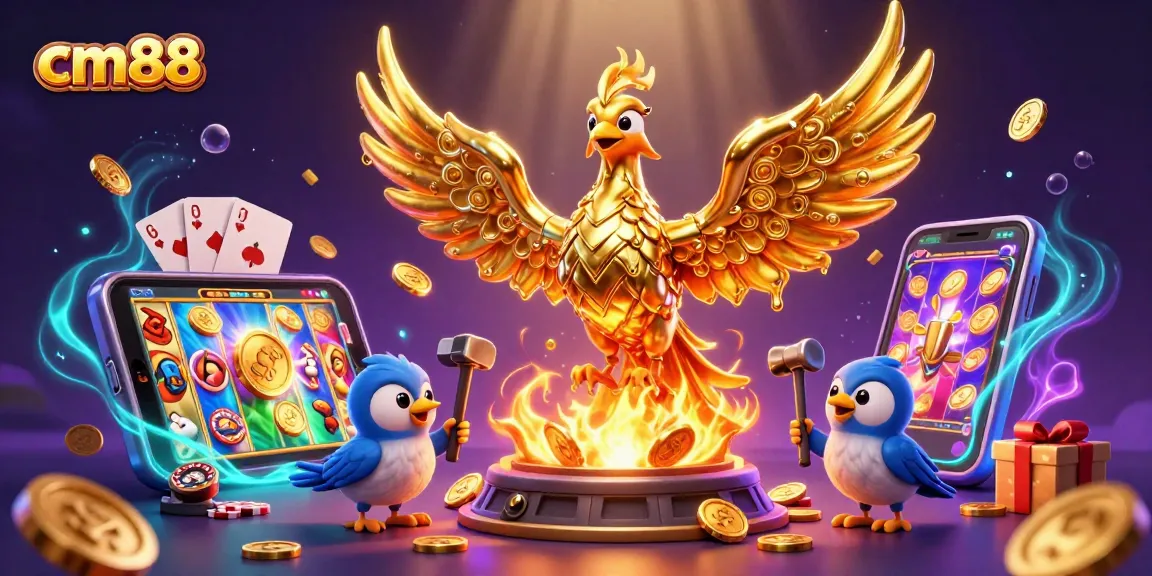 Experience exciting casino action with cm88 featuring a molten gold phoenix and dynamic gaming elements.