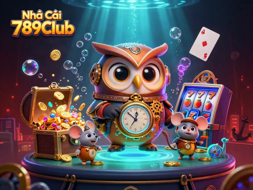 Experience the excitement of Nhà cái 789Club with vibrant 3D characters and casino-themed elements.