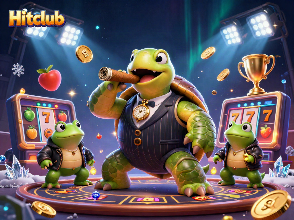 Experience the thrill at Hitclub with a vibrant casino scene featuring dynamic slot elements.