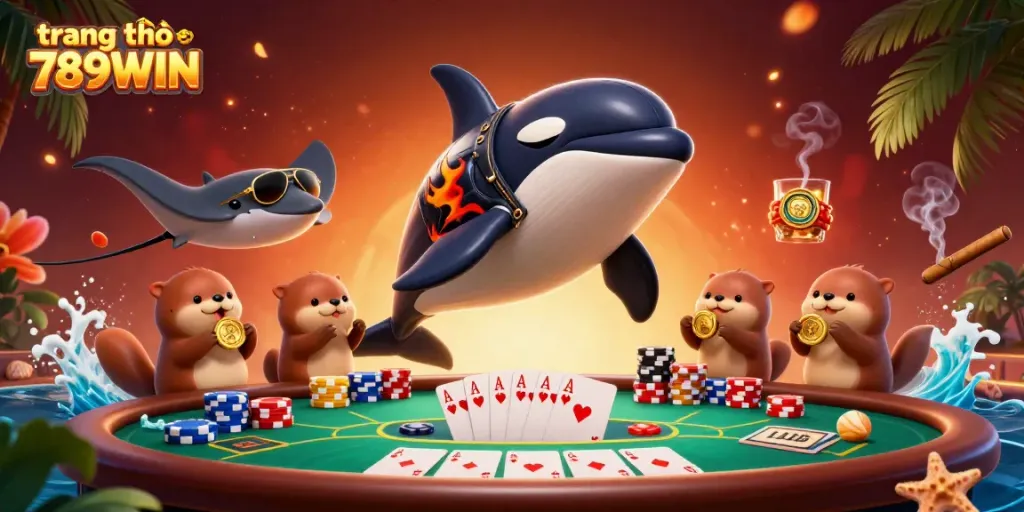 Experience the thrill of gaming at trang chủ 789WIN with vibrant characters and poker elements
