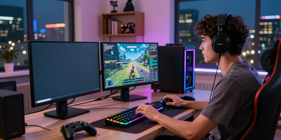 Engaging gaming scene featuring HITCLUB gameplay with dynamic lighting and tech gear.