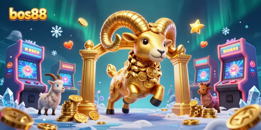 Experience the excitement with bos88 as cartoon characters charge through a vibrant casino scene.
