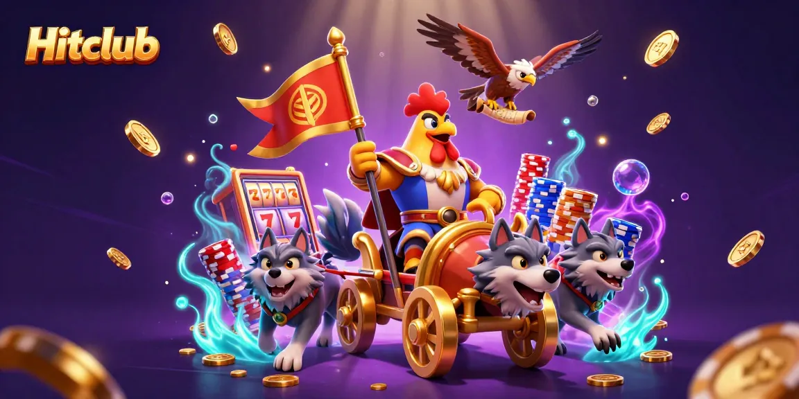 Experience the thrill of Hitclub with a vibrant 3D casino scene showcasing exciting slots and rich visuals.