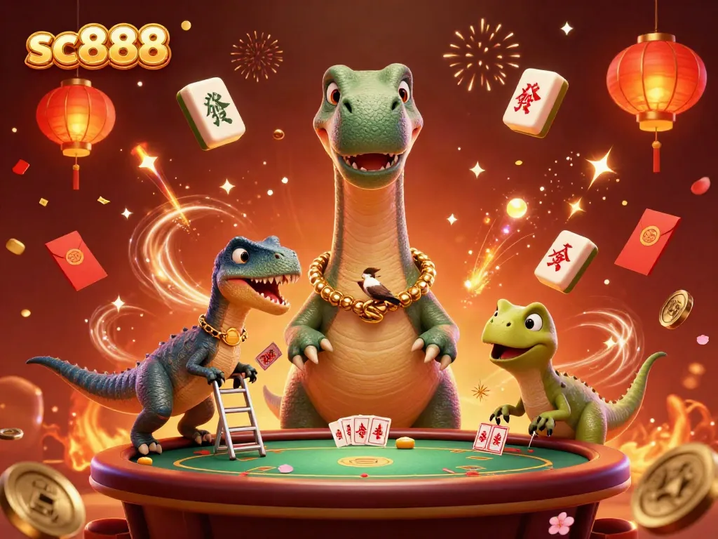 Engage with sc888 characters in a dynamic online casino scene full of energy and gambling elements.