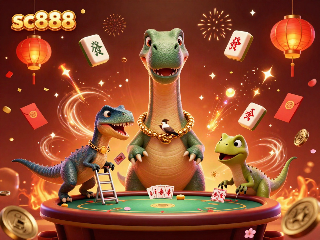 Engage with sc888 characters in a dynamic online casino scene full of energy and gambling elements.