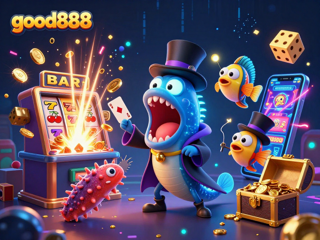 Experience thrilling action at good888 with vibrant characters and a jackpot explosion.