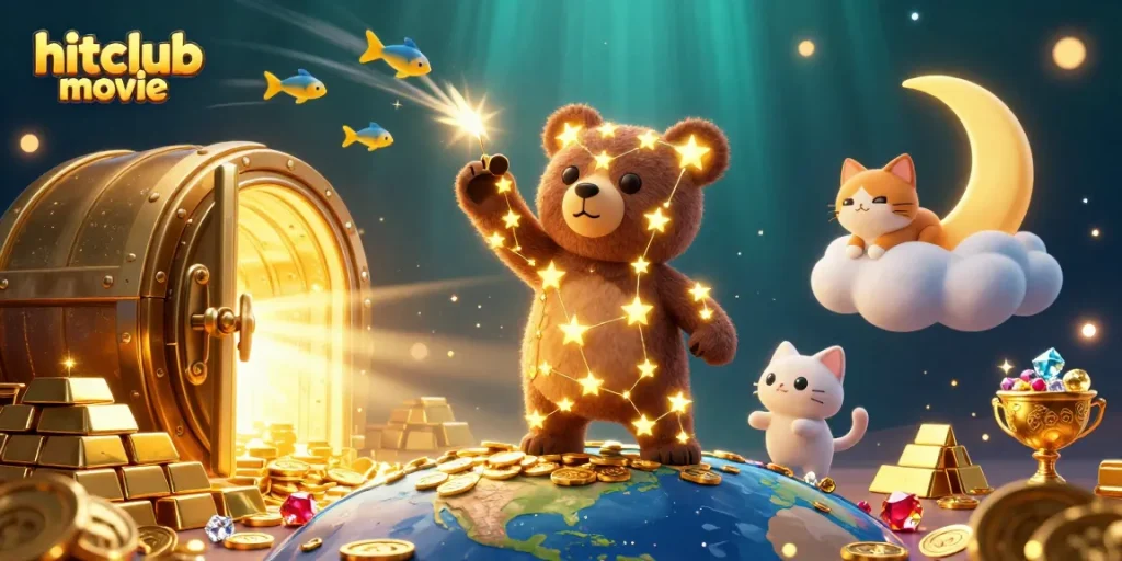 Experience the thrilling hitclub movie with charming 3D characters diving into a gold-filled casino world.