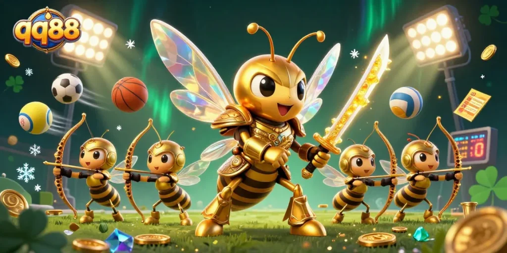 Experience thrilling wins with qq88 in a vibrant, action-packed casino scene.