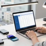 在现代工作环境中，用户使用爱思助手电脑版管理苹果设备，桌面上有清晰的操作界面和多种工具，创造专注的工作氛围。